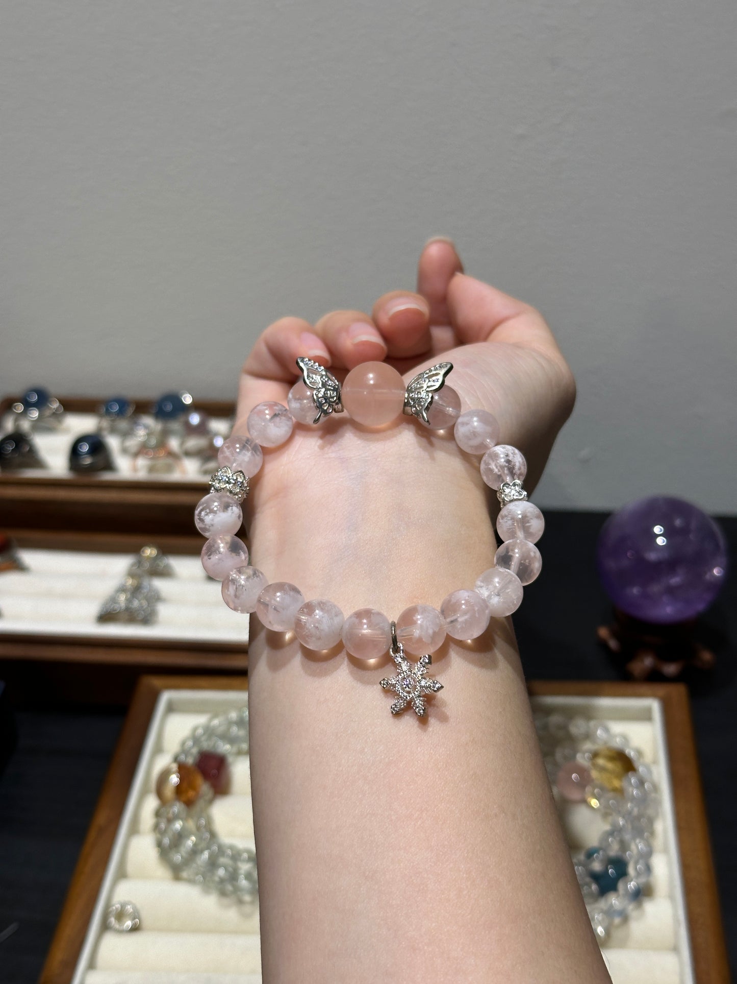 Pink storm phantom quartz bracelet