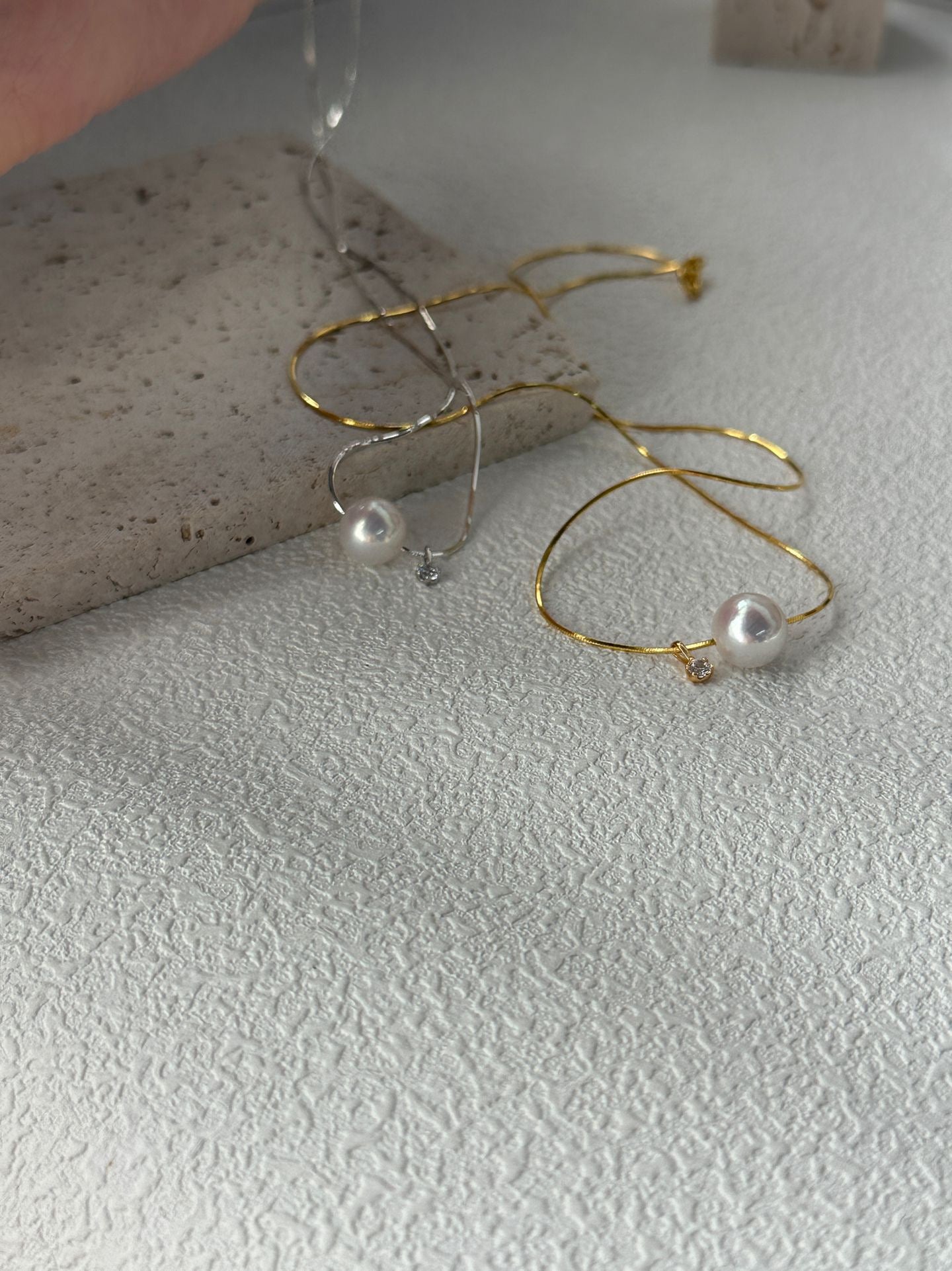 Lucky pearl Sterling silver freshwater pearl dainty necklace tiny pearl necklace bridesmaid gift