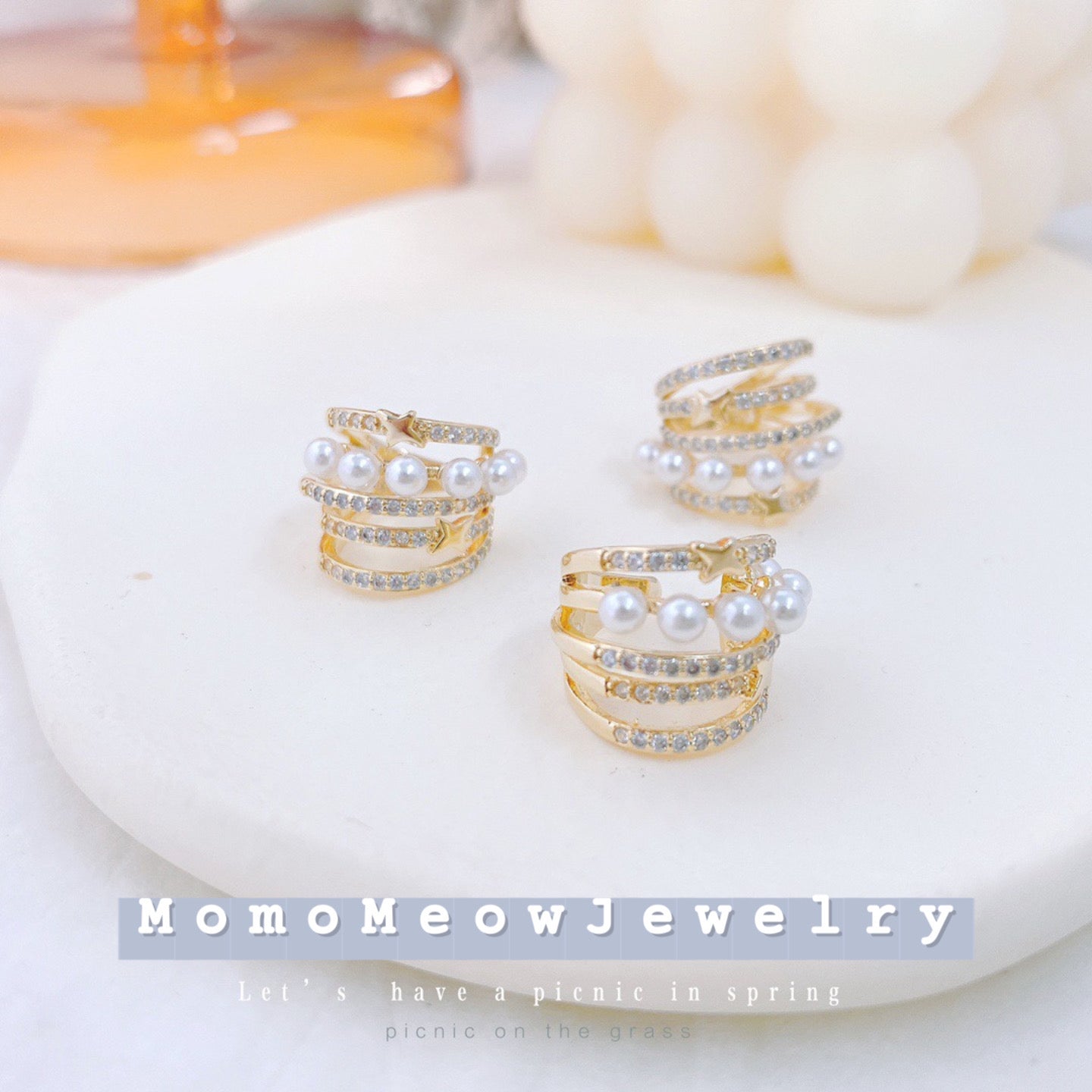 Star pearl ear cuff|海上星光 耳骨夹