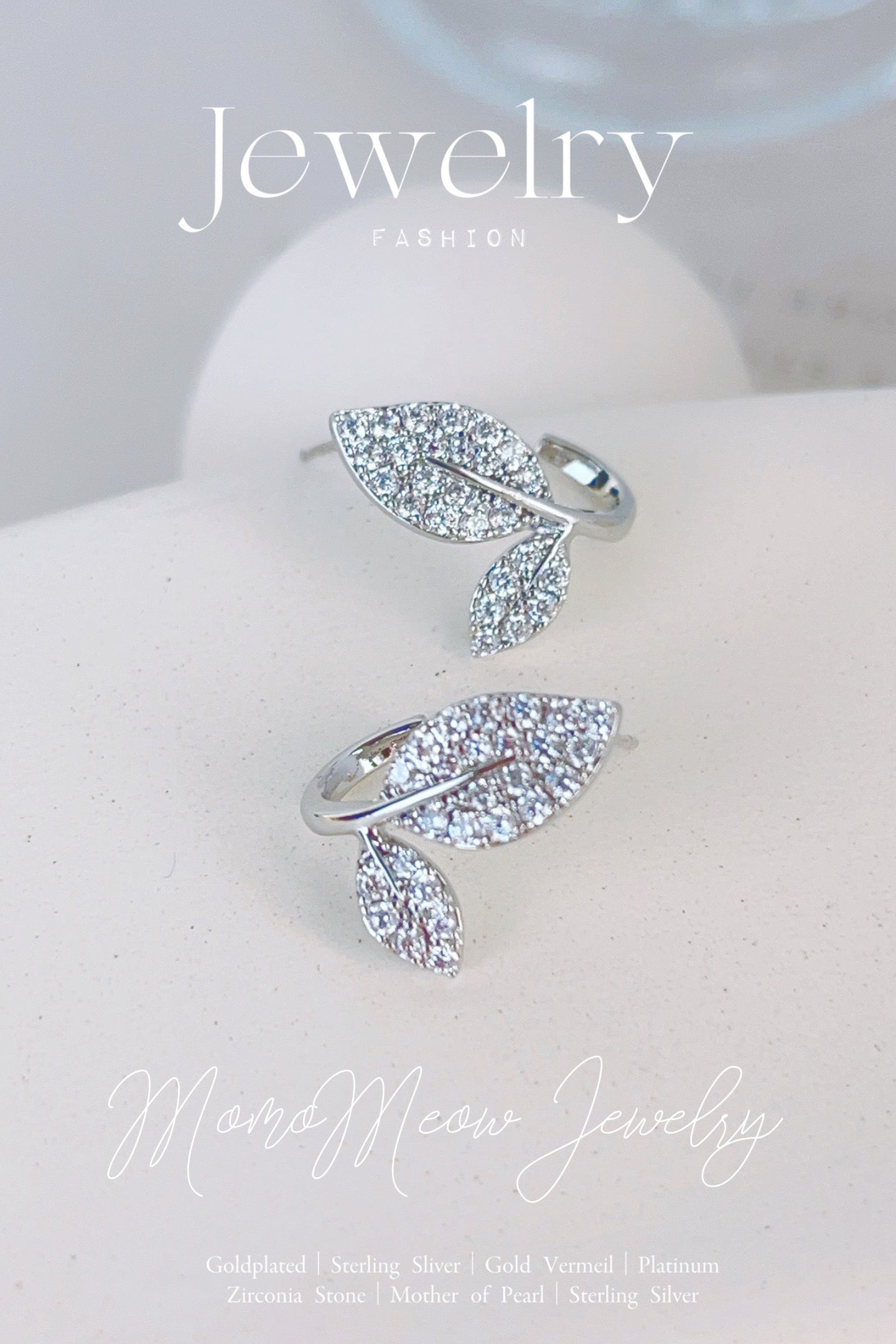 Leafs stud earrings | 金银叶子