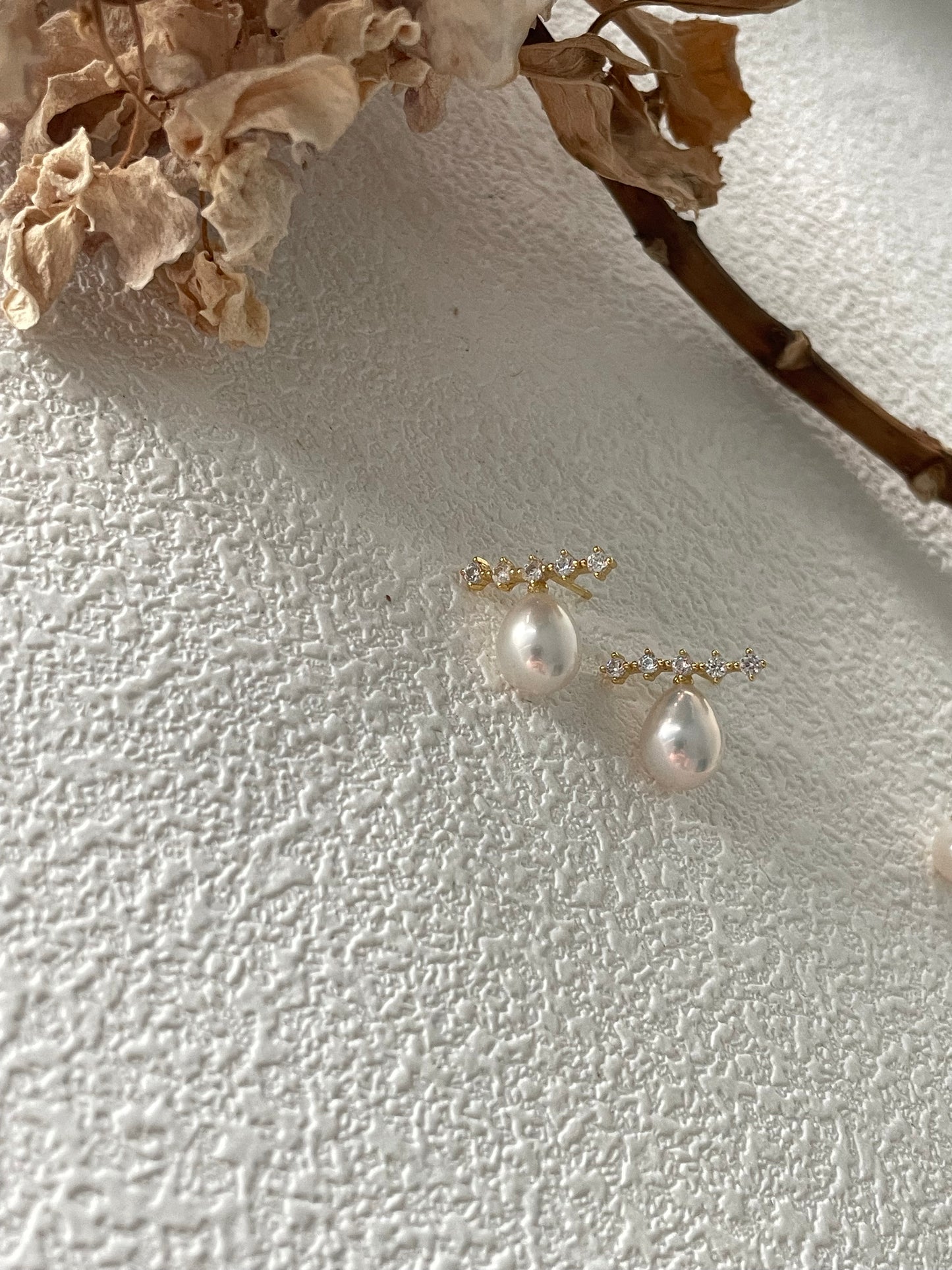 Freshwater Pearl Water Drop Stud Earring