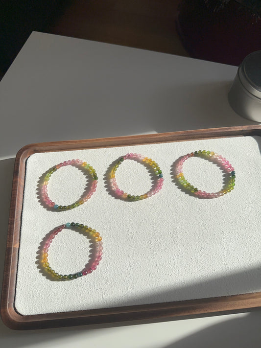 Tourmaline rainbow crystal bracelets