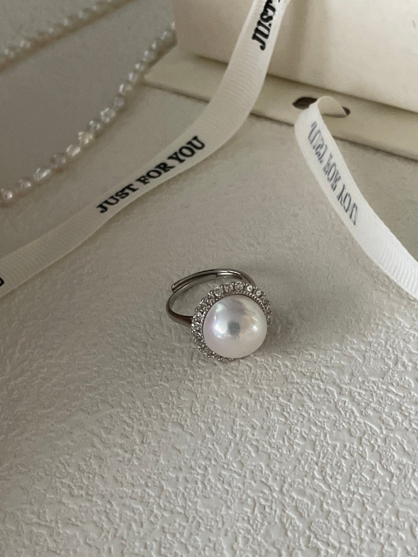 Mabe freshwater pearl ring