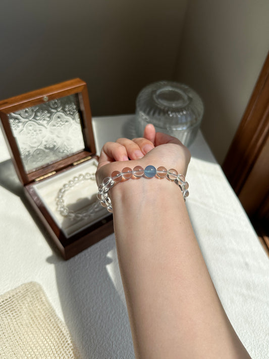 Clear quartz bracelet 8mm bead