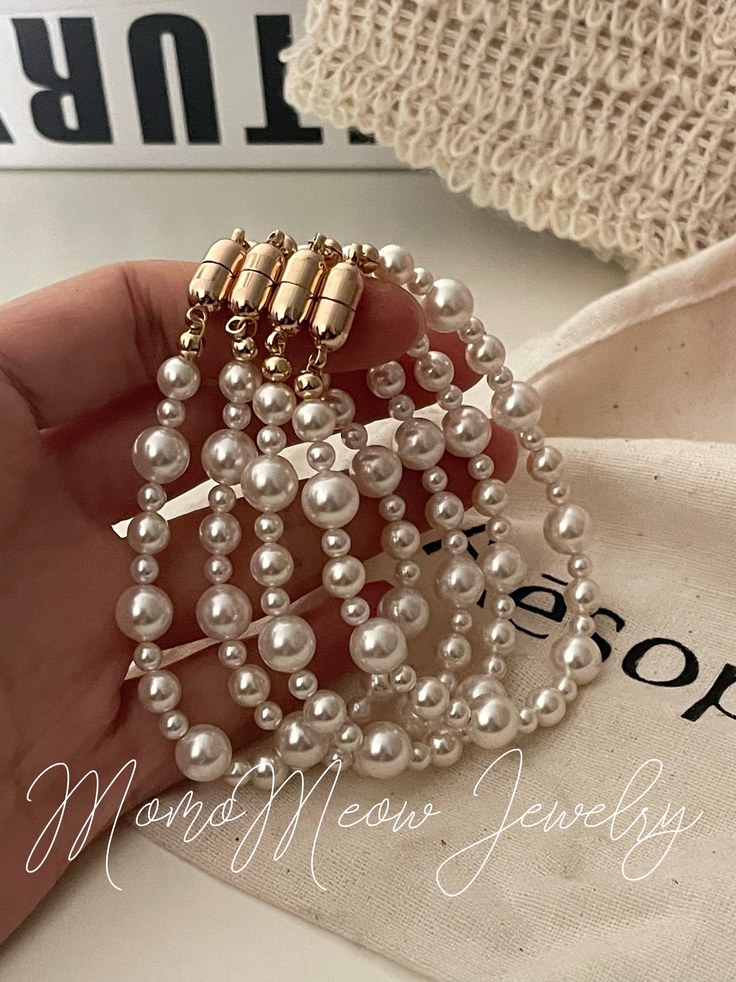 Sophie bracelet - crystal pearl bracelet