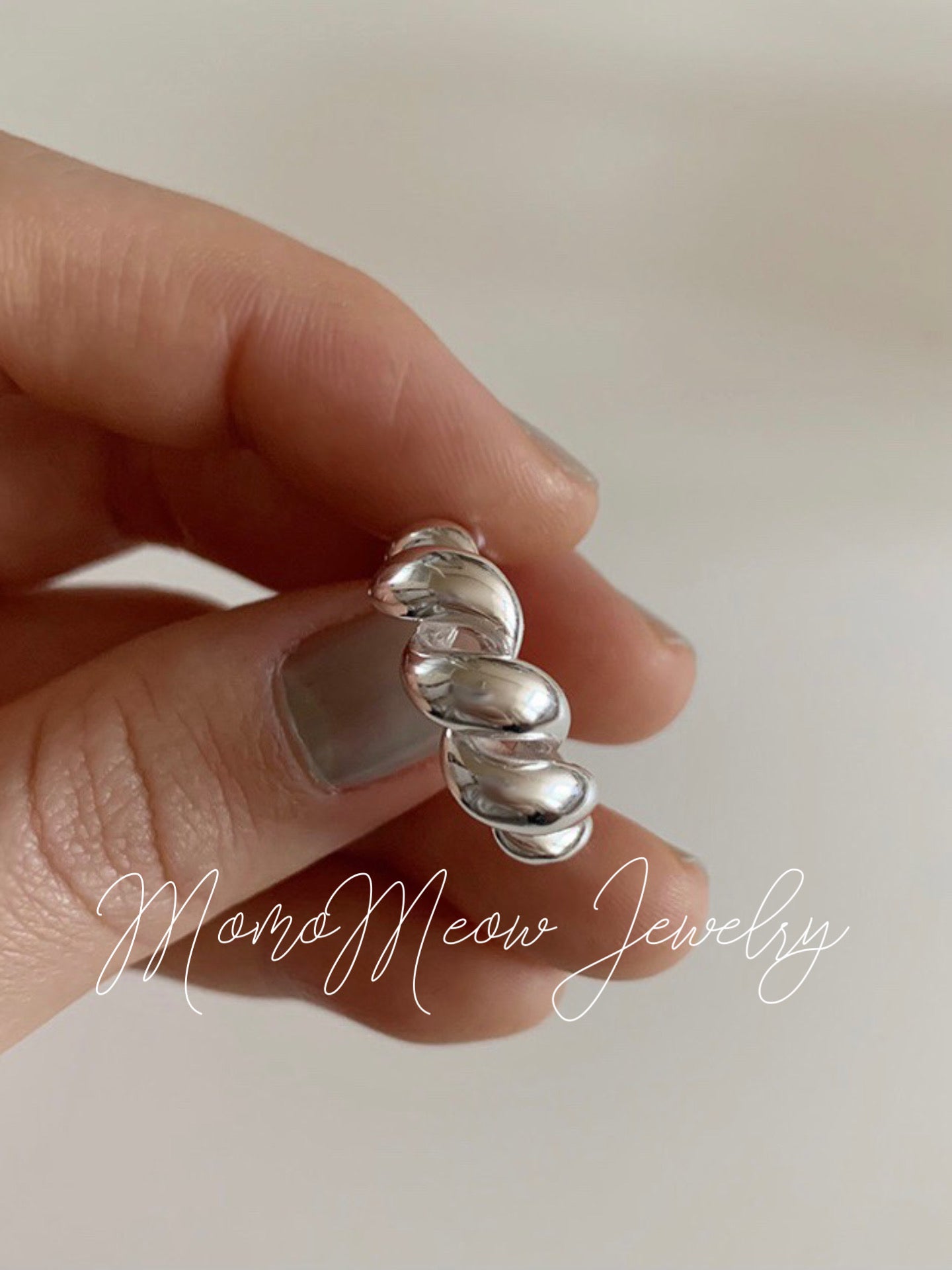 Croissant ring sterling silver collection