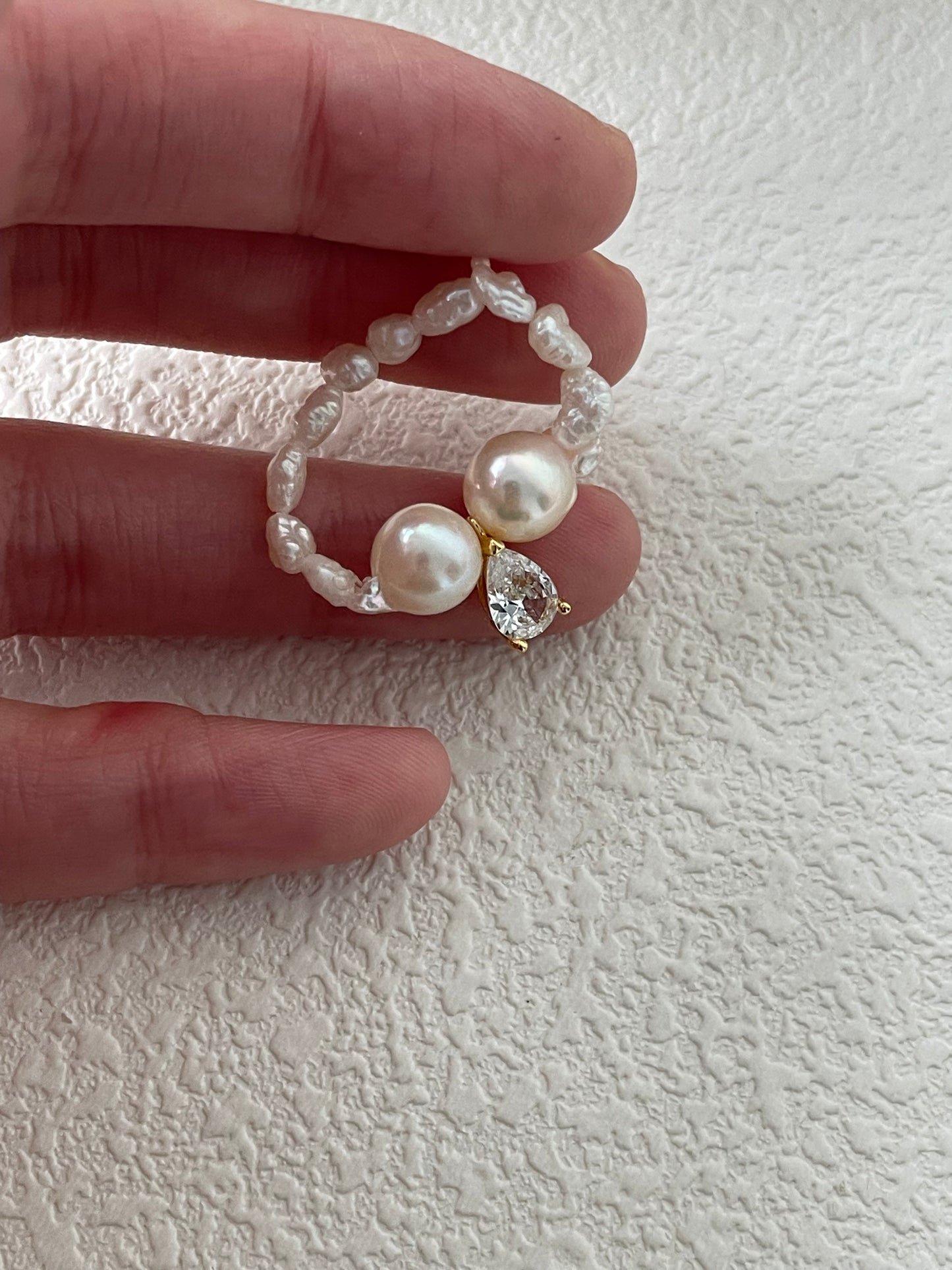 Ocean Droplet Pearl Ring