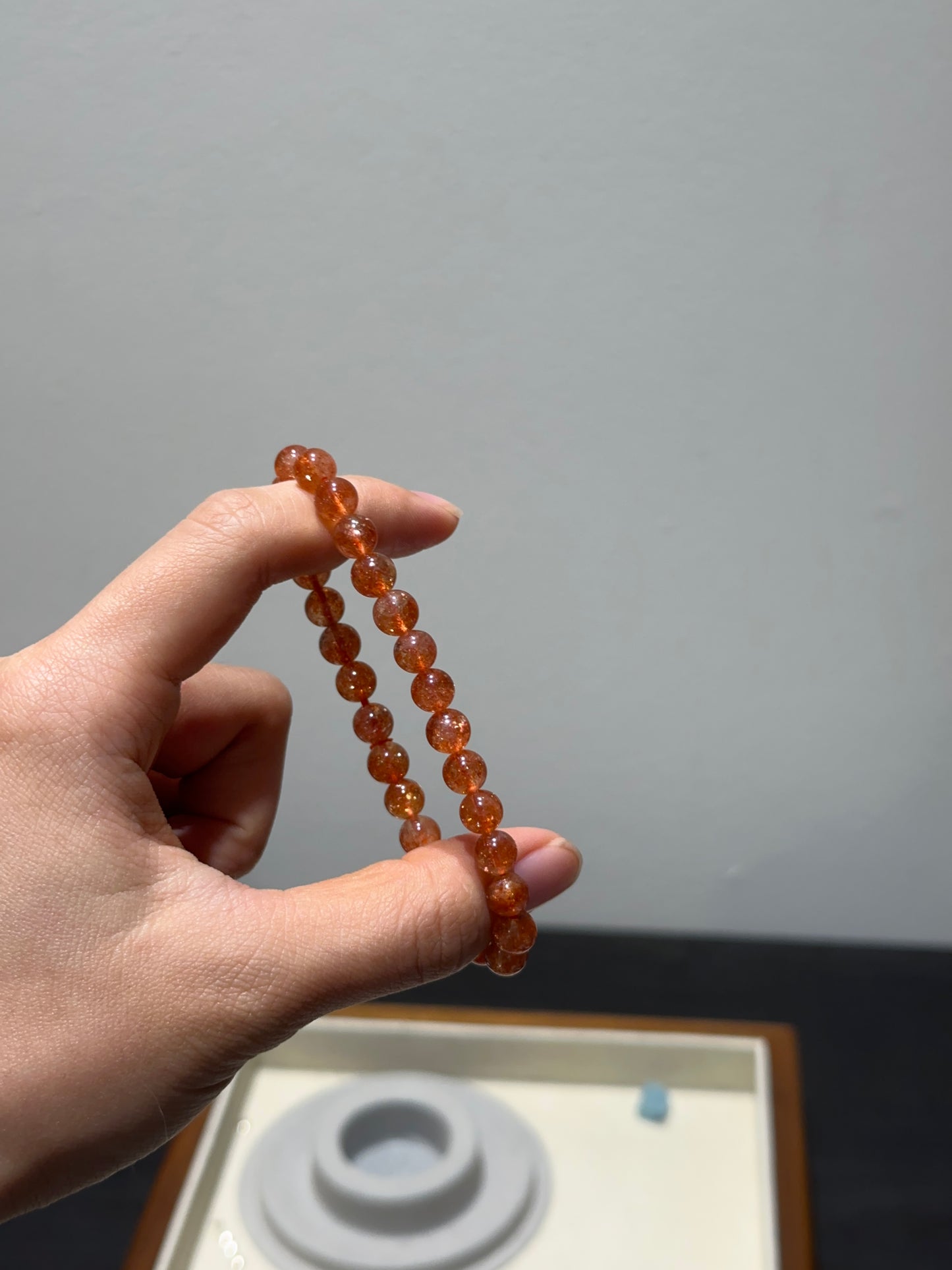 Sunstone bead bracelet