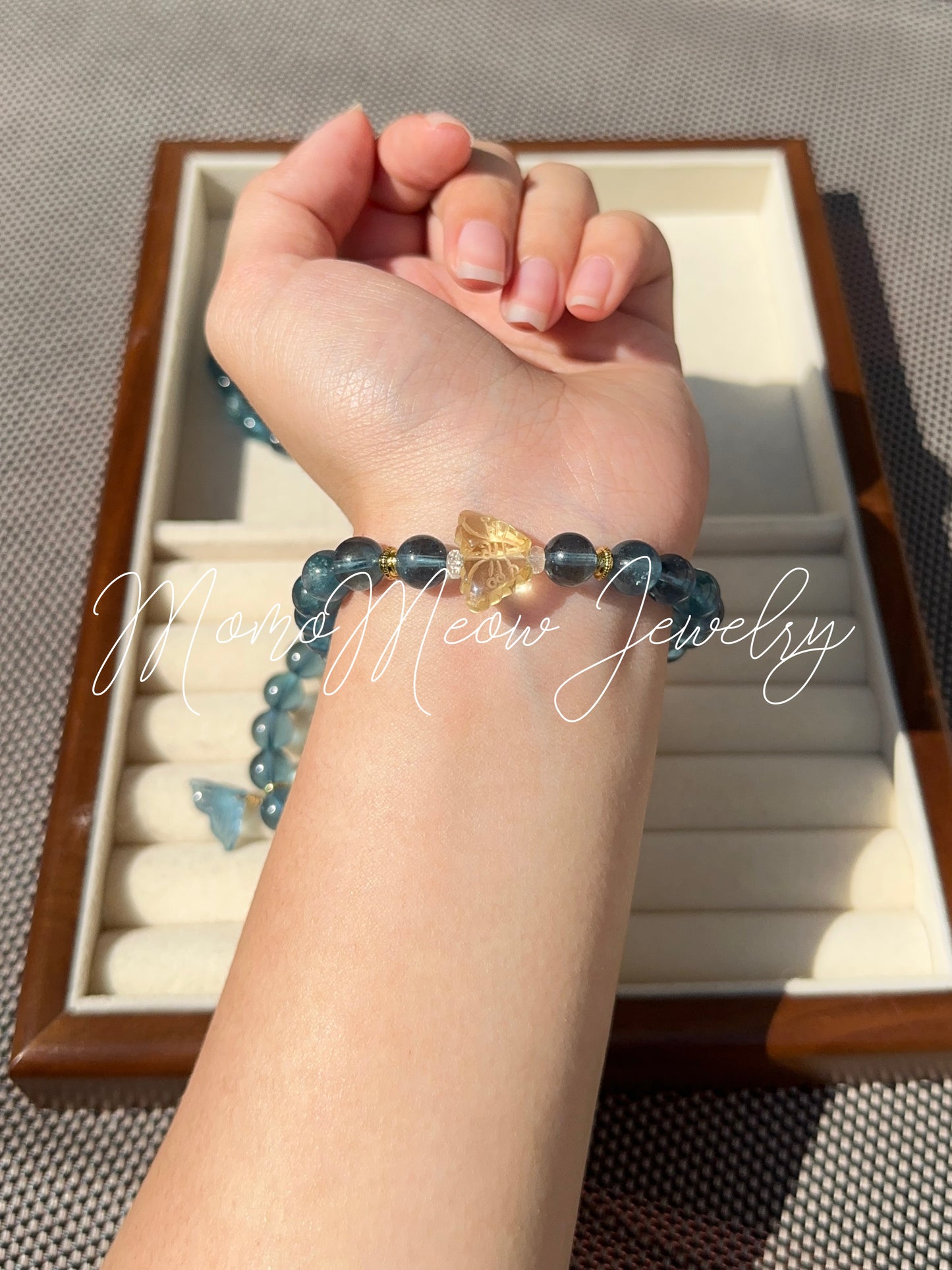 Deep blue aquamarine bracelet 魔鬼蓝海蓝宝手链