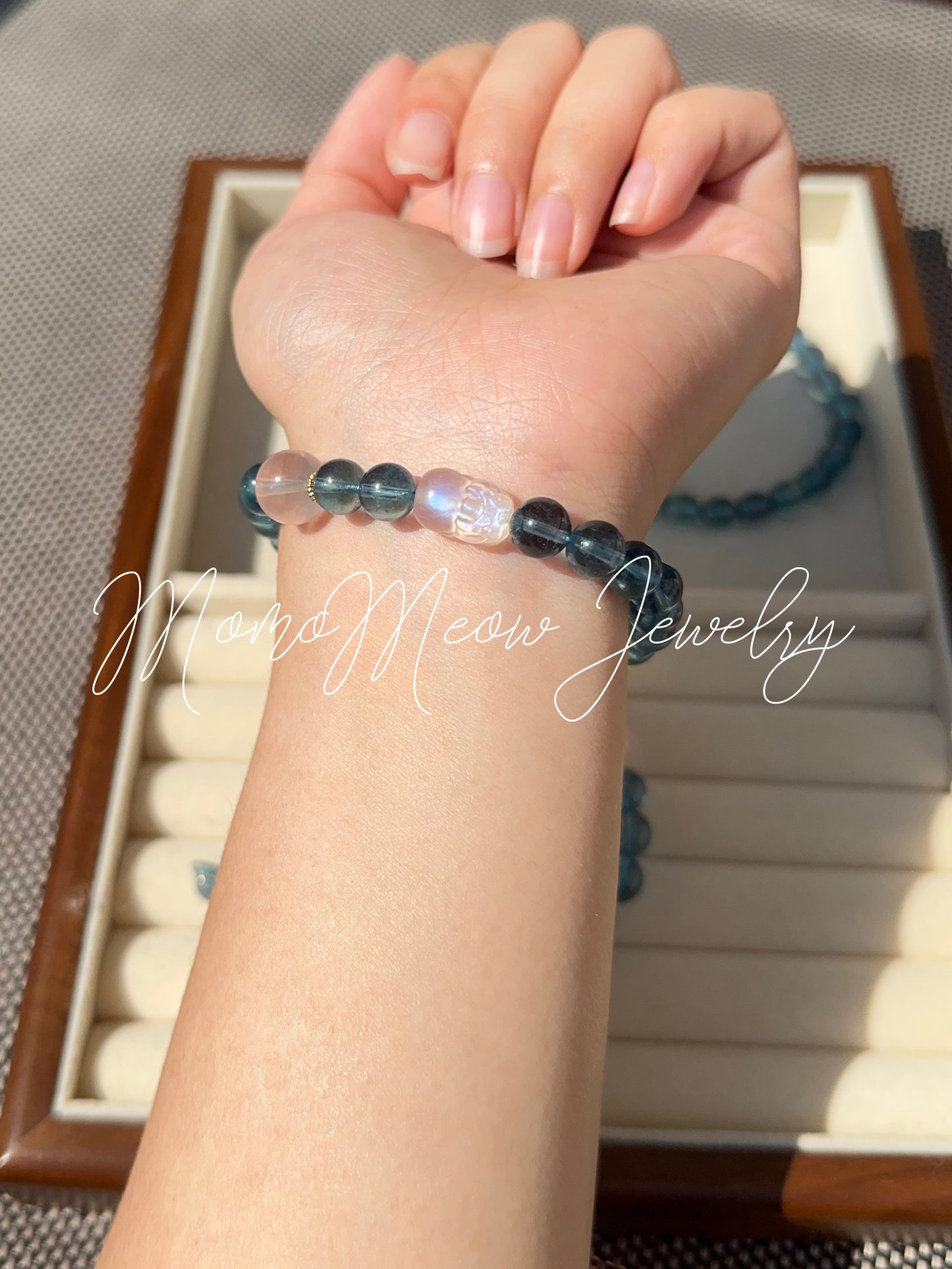 Deep blue aquamarine bracelet 魔鬼蓝海蓝宝手链