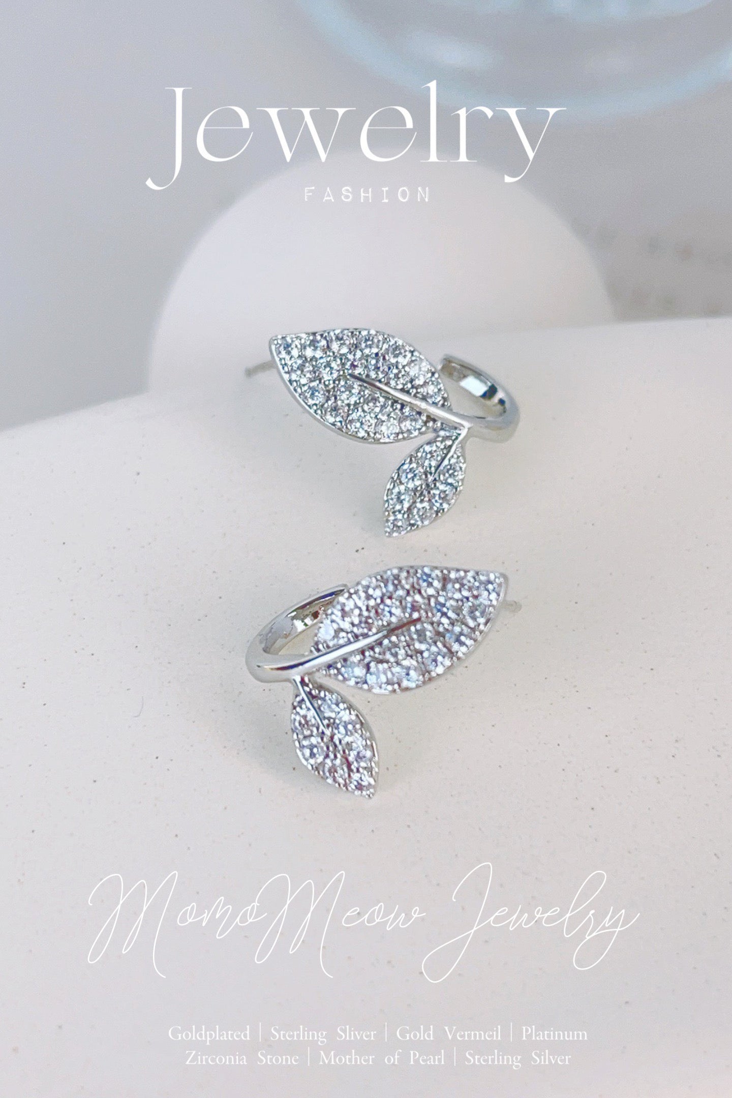 Leafs stud earrings | 金银叶子