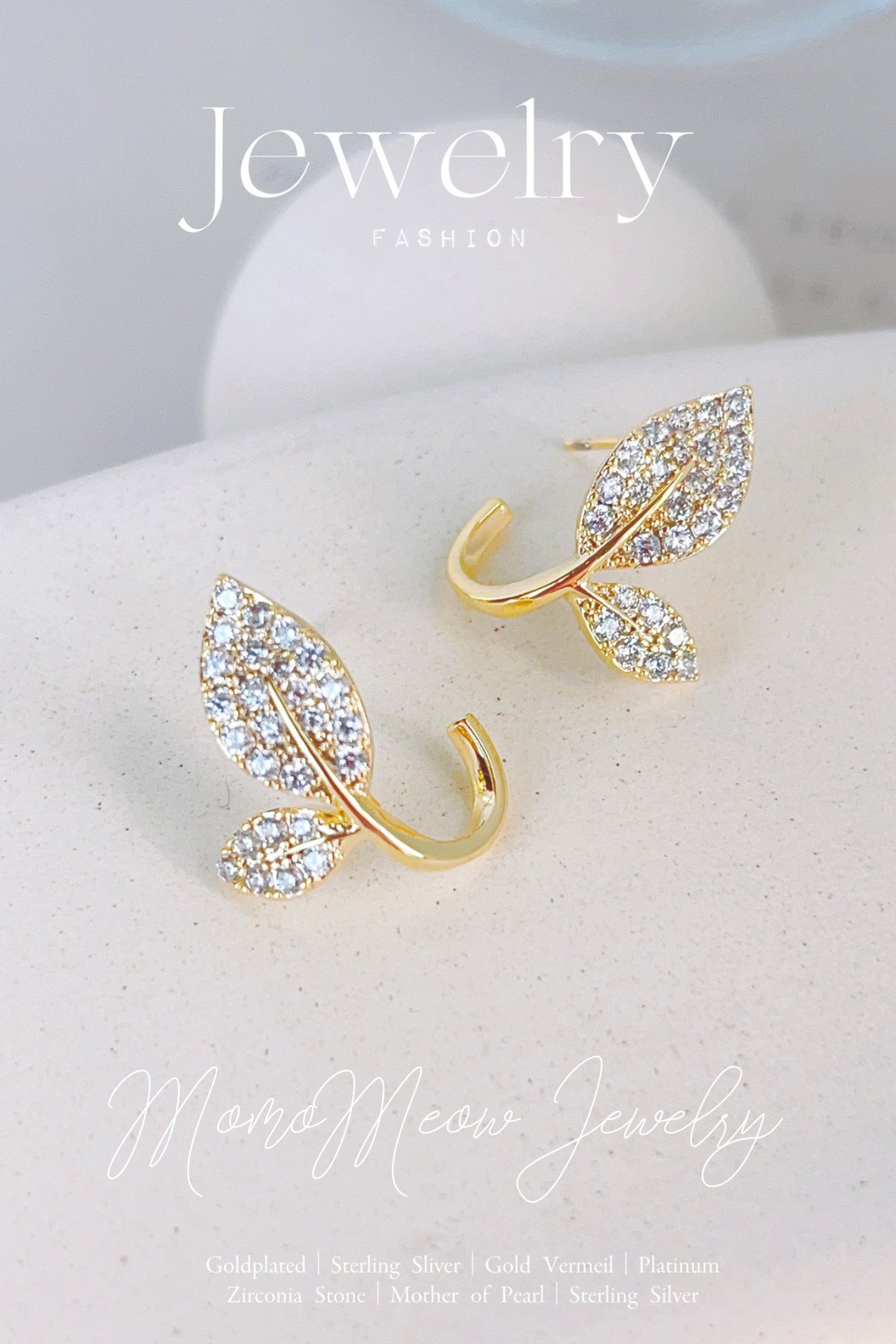 Leafs stud earrings | 金银叶子