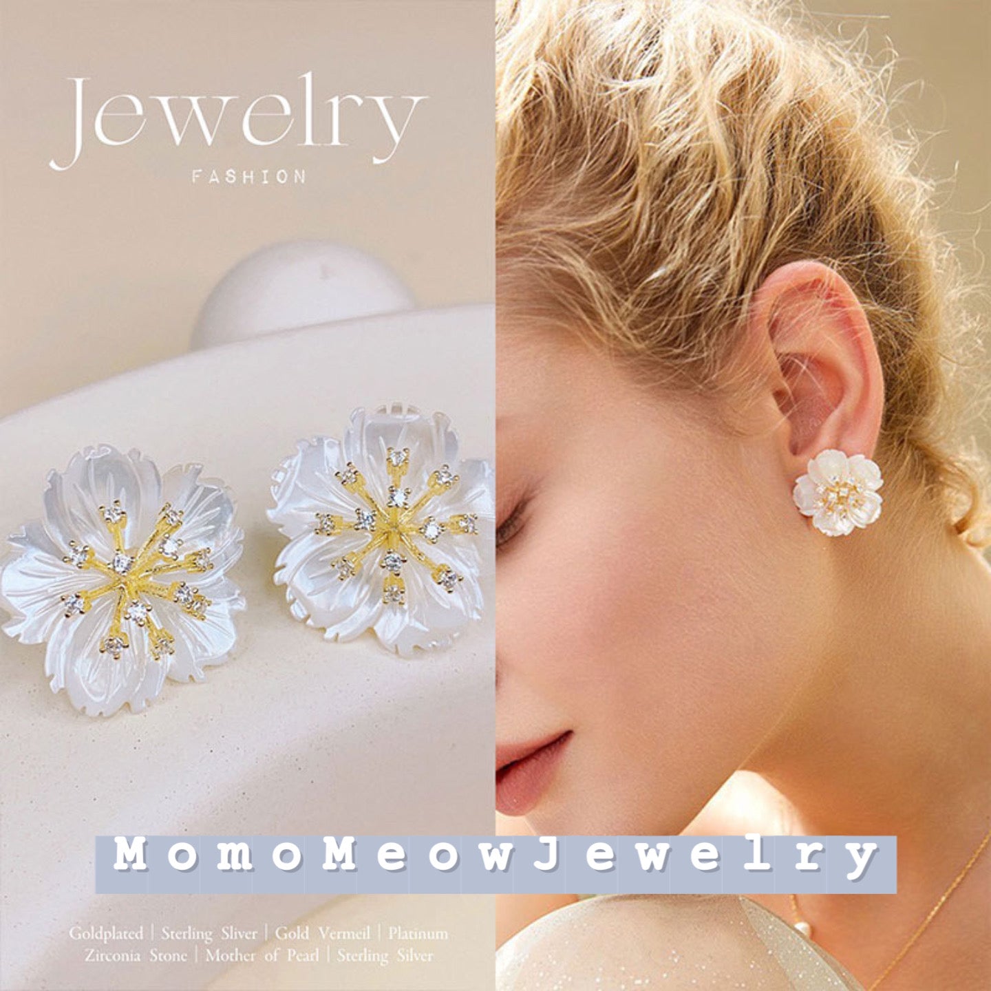 Flower earrings - Mother of Pearl